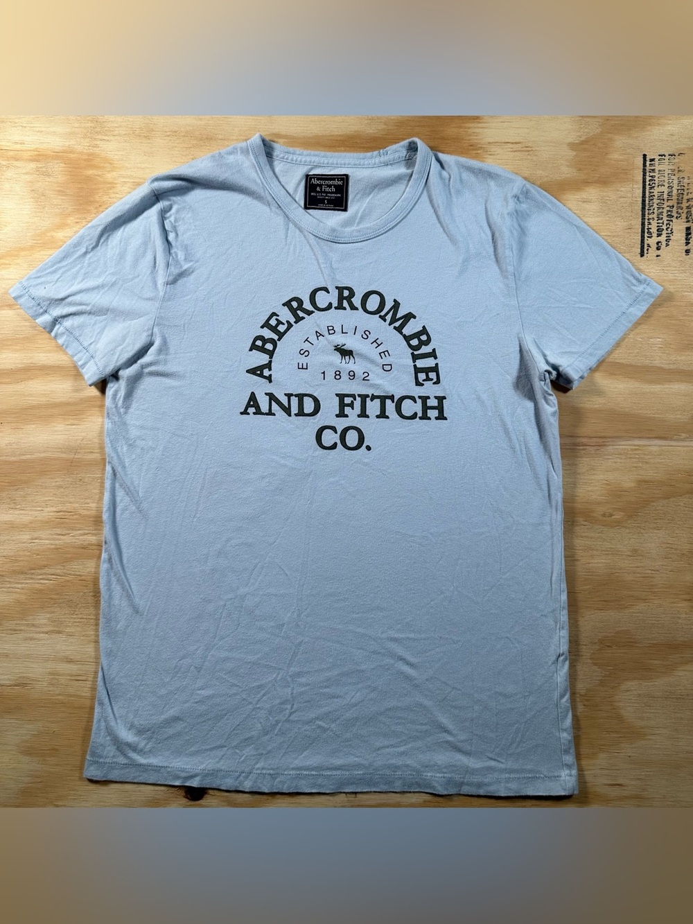 Abercrombie & Fitch Light Blue Logo Short Sleeve Tee